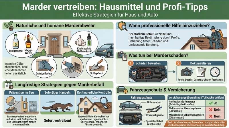 Marder vertreiben: Hausmittel und Profi-Tipps