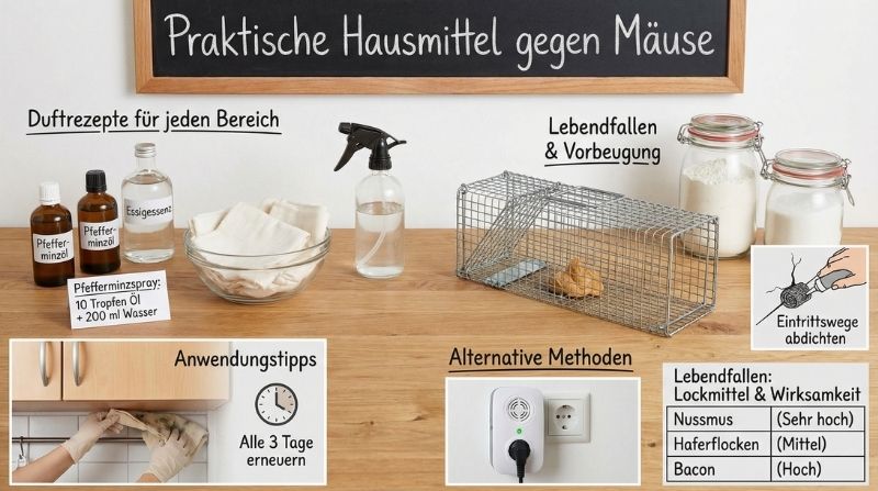 Praktische Hausmittel gegen Mäuse