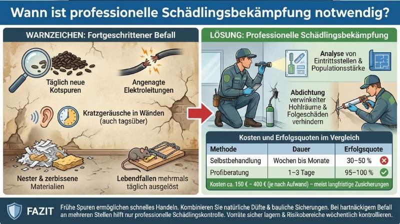 Wann ist professionelle Schädlingsbekämpfung notwendig